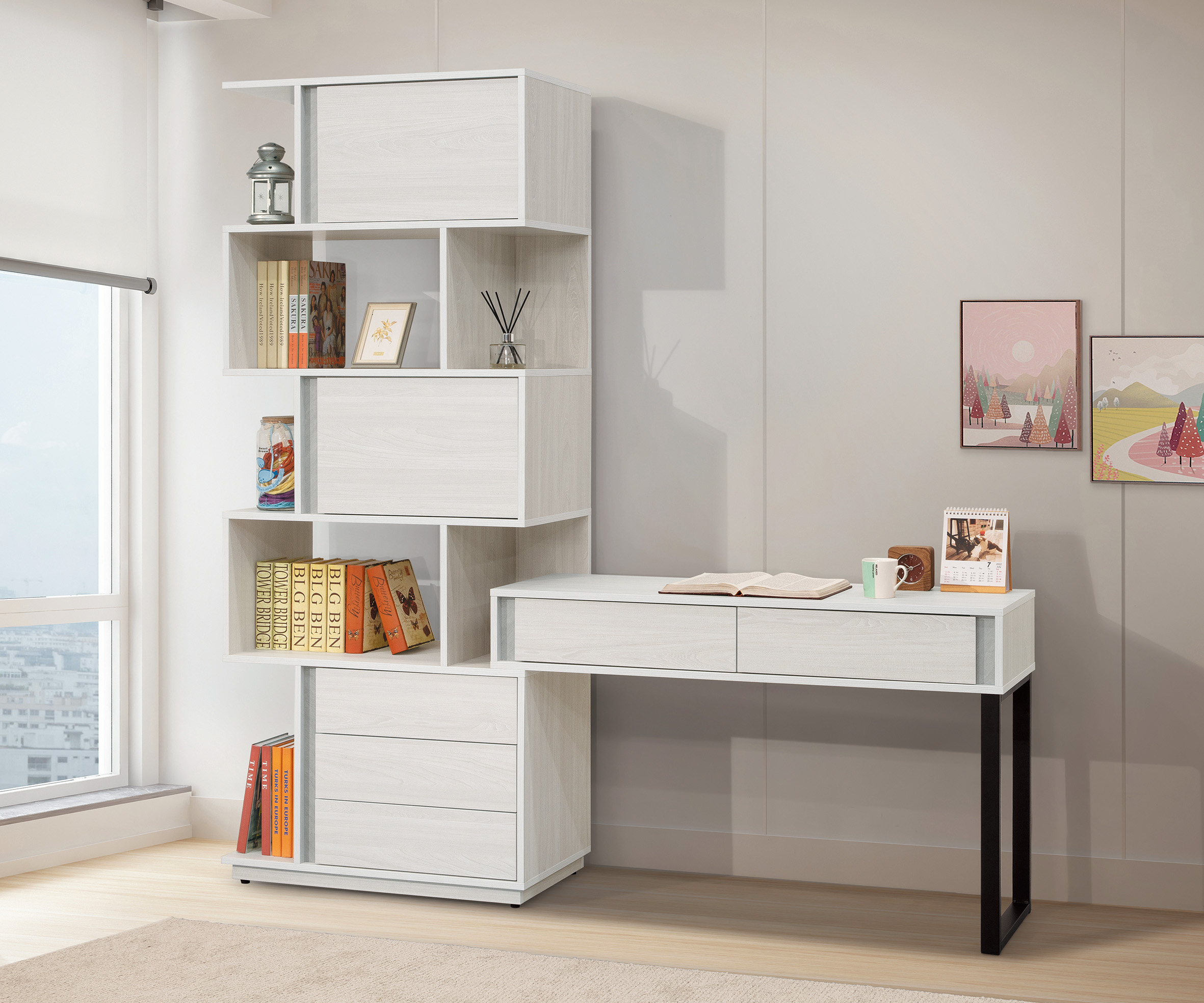 沃克h型功能書櫥桌組｜書櫃｜太子居家嘉義門市